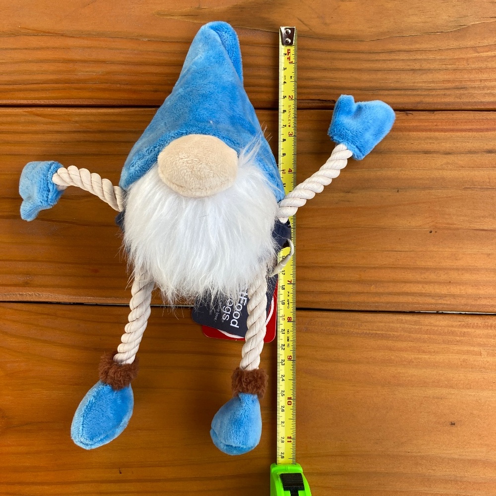 NWT P.LA.Y. Gnome Dog Rope Crinkle Toy with "Just Food For Dogs" Branding - Picture 5 of 5